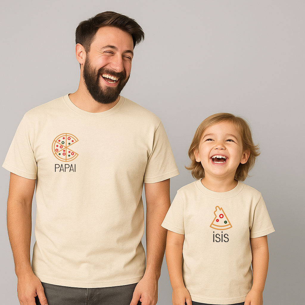 Camiseta Bordada Pizza Pai e Filho(a)