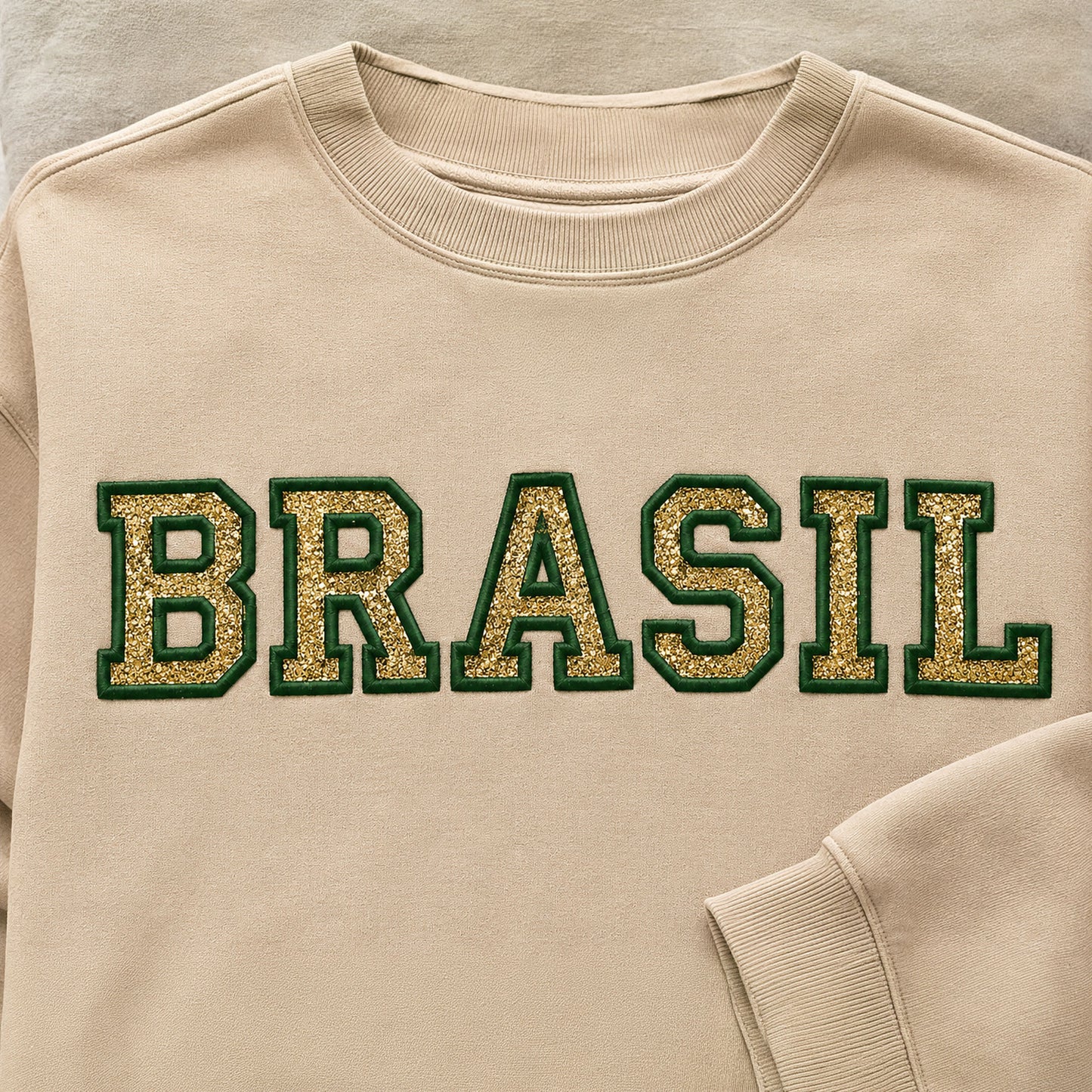 Moletom Bordado com Glitter Brasil