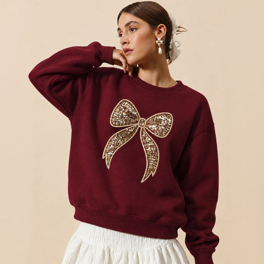 Blusão Moletom Laço com Glitter