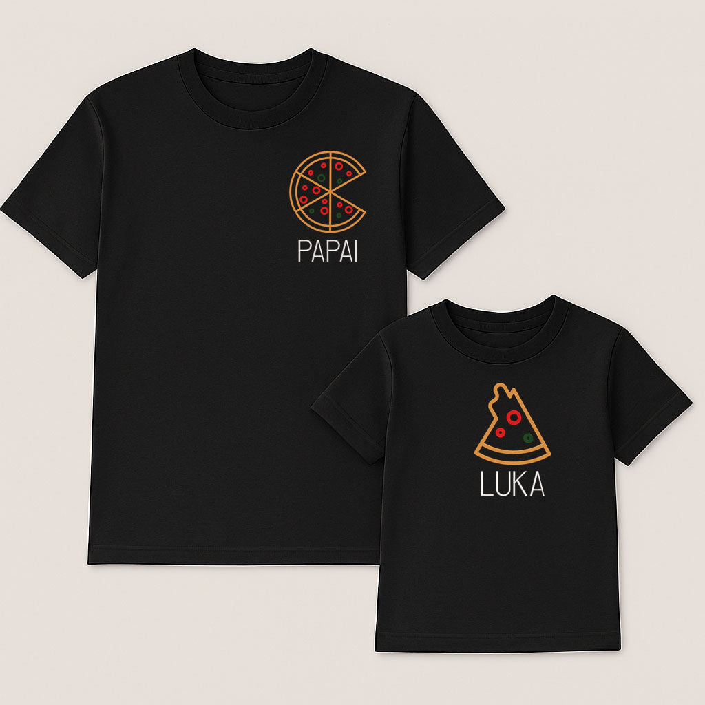 Camiseta Bordada Pizza Pai e Filho(a)