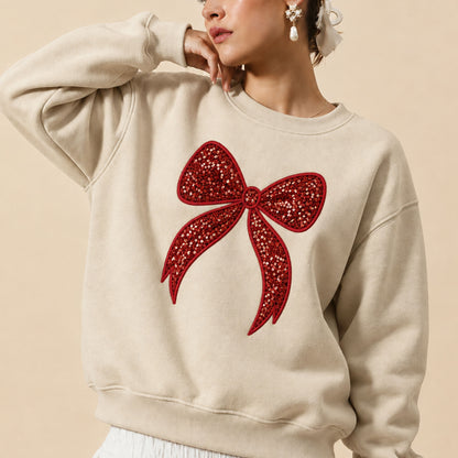 Blusão Moletom Laço com Glitter